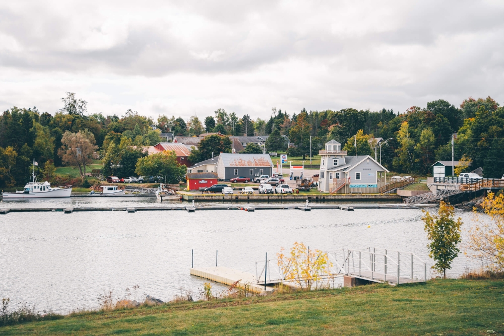 PEI image of water with houses in the background